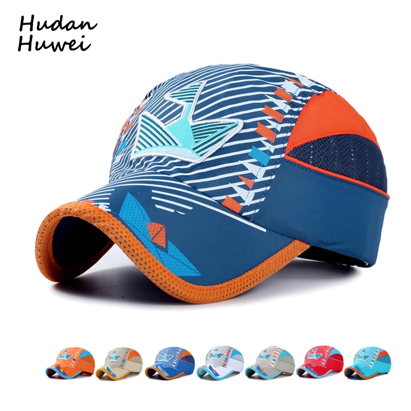 

New Embroidery Boat Pattern Children Fast Dry Baseball Cap Summer Mesh Breathable Sunhat Sunshade Cap for Boys Girls GH-598