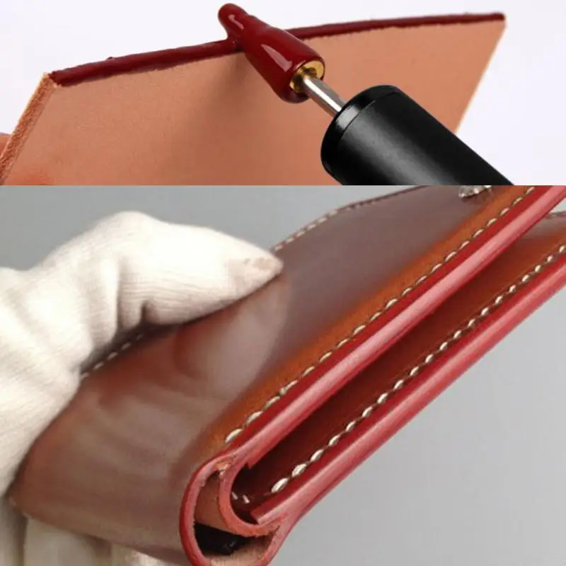 Brass Top Edge Dye Roller Oil Pen Applicator Belt Finisher Leather Diy Craft ^F 