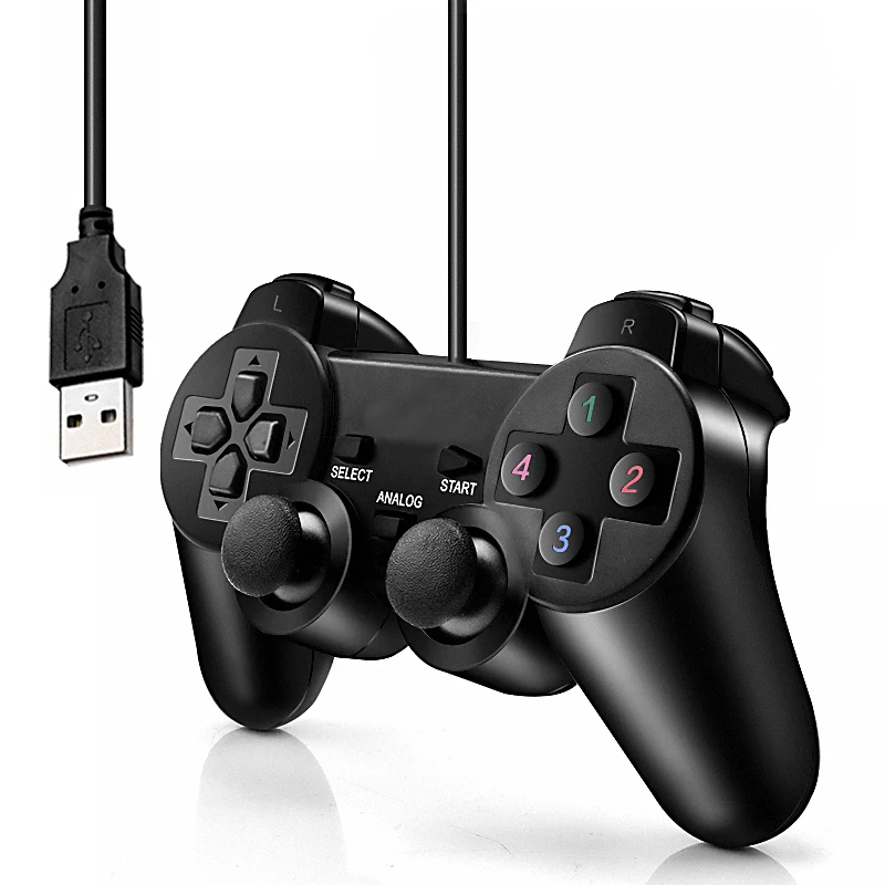 Проводной USB джойстик для ПК геймпад виброджойстика ноутбука WinXP/Win7/Win8/Win10 Vista