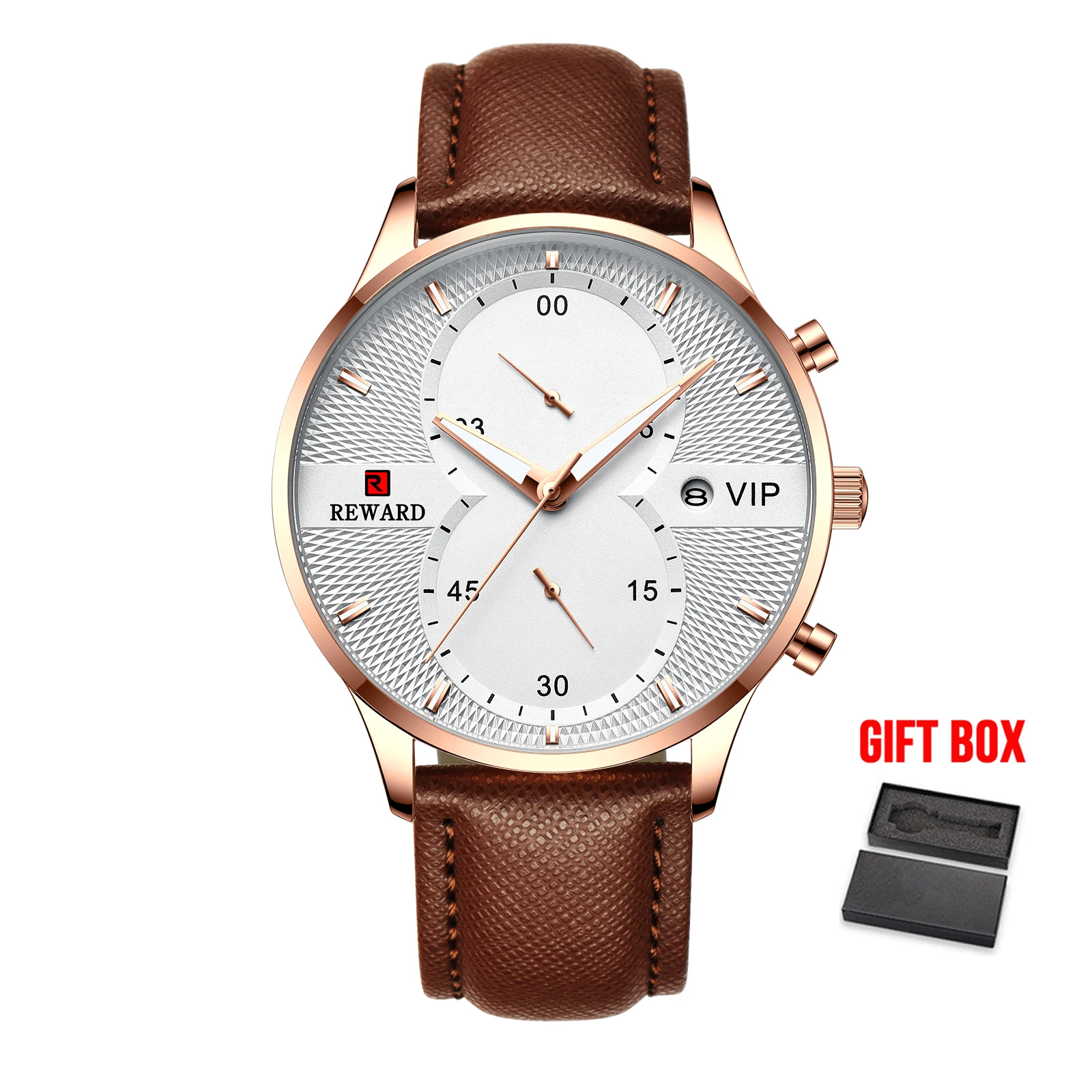 Наградные Функциональные мужские часы лучший бренд класса люкс золотые кварцевые часы спортивные мужские наручные часы Мужские часы Relogio Masculino Dourado - Цвет: lea white box