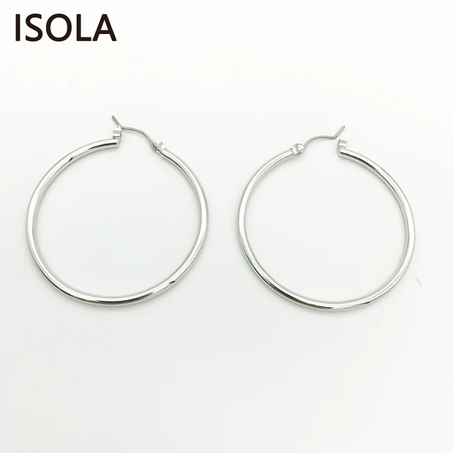 Isola Top Quality Round Shape Smooth Surface Clic Large Creole Isola Top Quality Round Shape Smooth Surface Clic Large Creole Earring Circle Hoop