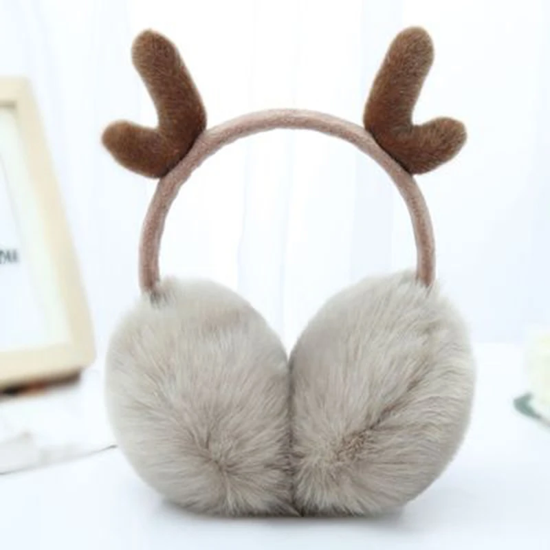Winter Warm Earmuffs For Women Soft Faux Fur Cute Star Pattern Ear