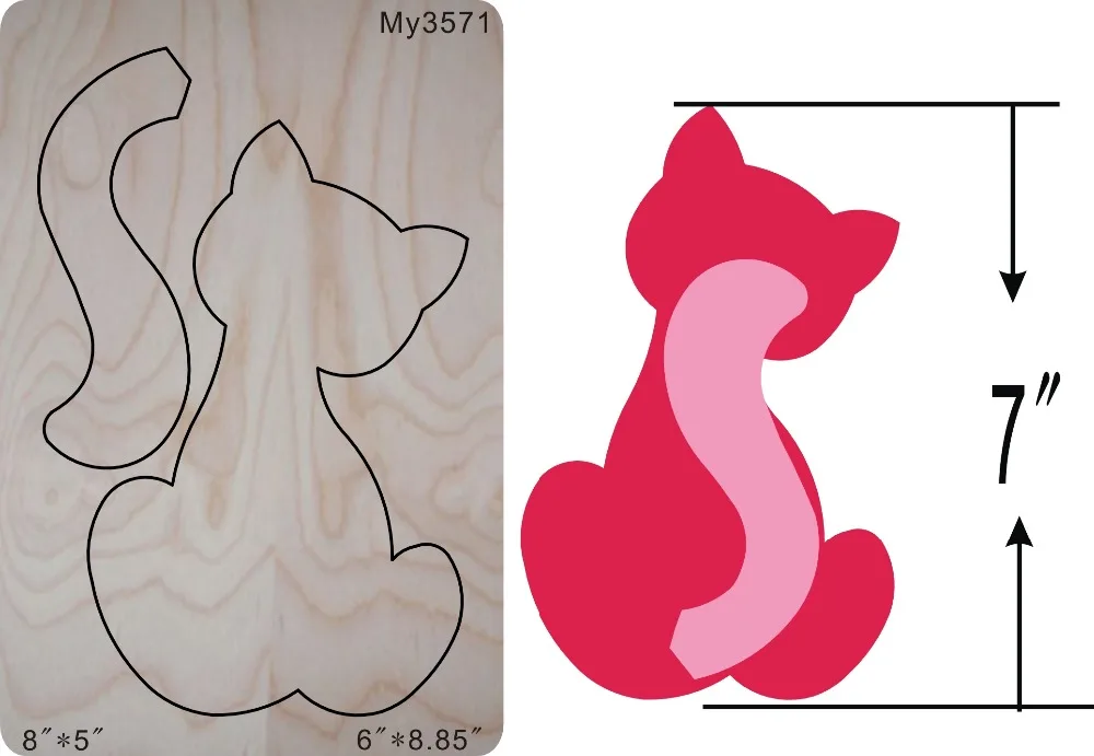 

Cat back & Wooden Die Fits Big shot Pro, Sizzix New