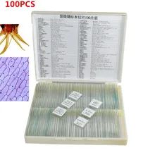 100 pcs Prepared Glass Microscope Slides for Student Science Research Learning