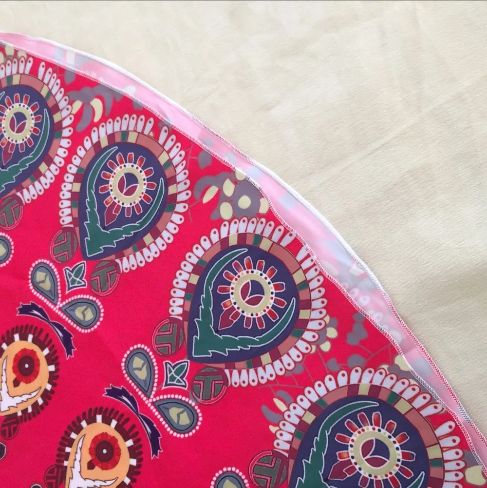GGGGGO для дома, круглое пляжное полотенце для взрослых супер мягкая Полиэстеровая ткань 3D индийская Мандала принт павлинье перо йога коврик для пикника/спортивное полотенце