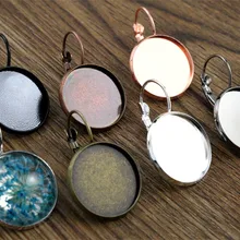 18 мм, 10 шт., 9 цветов, покрытые французским рычагом, серьги пустые/Базовые, подходят для 18 мм стеклянных кабошонов, пуговиц, сережек