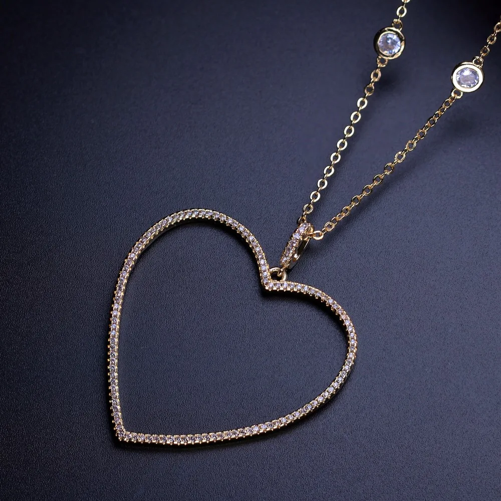 

Thanksgiving Heart shape Pendant Necklace Cubic zirconia necklace Women Jewelry Fashion Women gift NYL007202W