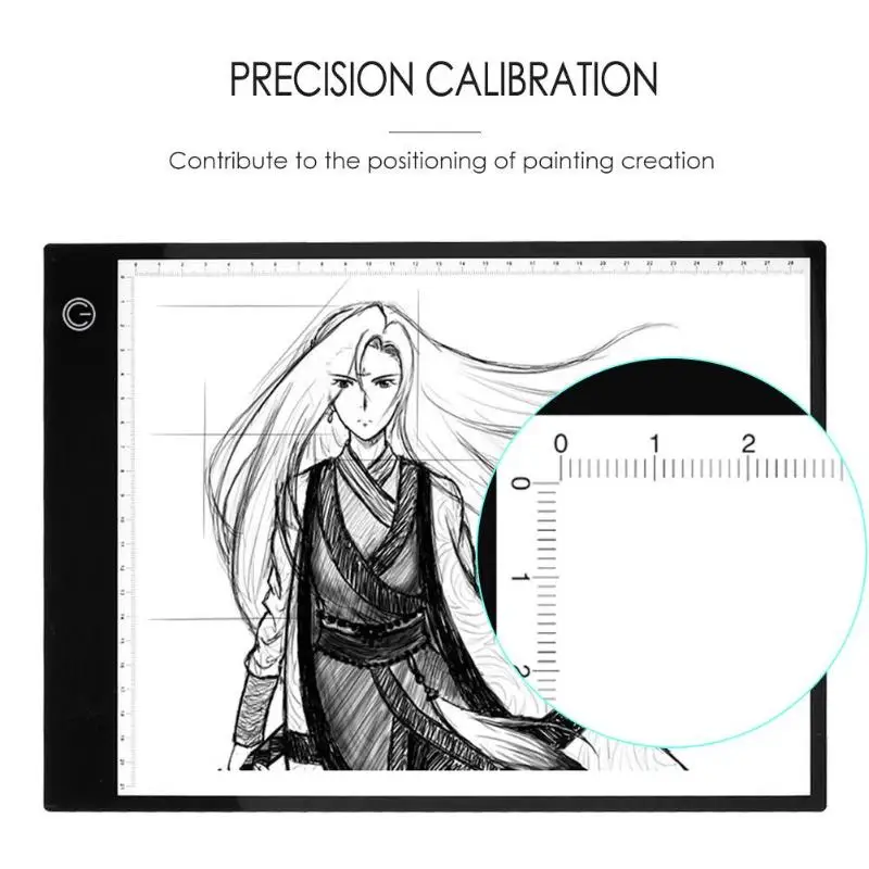 A4, цифровой USB проводной графический планшет, светодиодный, для рисования, доска для рисования, акриловый светильник, коробка для трассировки, копировальный коврик, 33,5*23,5*0,45 см со шкалой