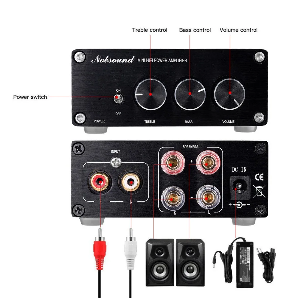 Nobsound Hi-Fi 200 Вт TPA3116 цифровой усилитель мощности Hi-Fi аудио стерео усилитель с высоким басом управления