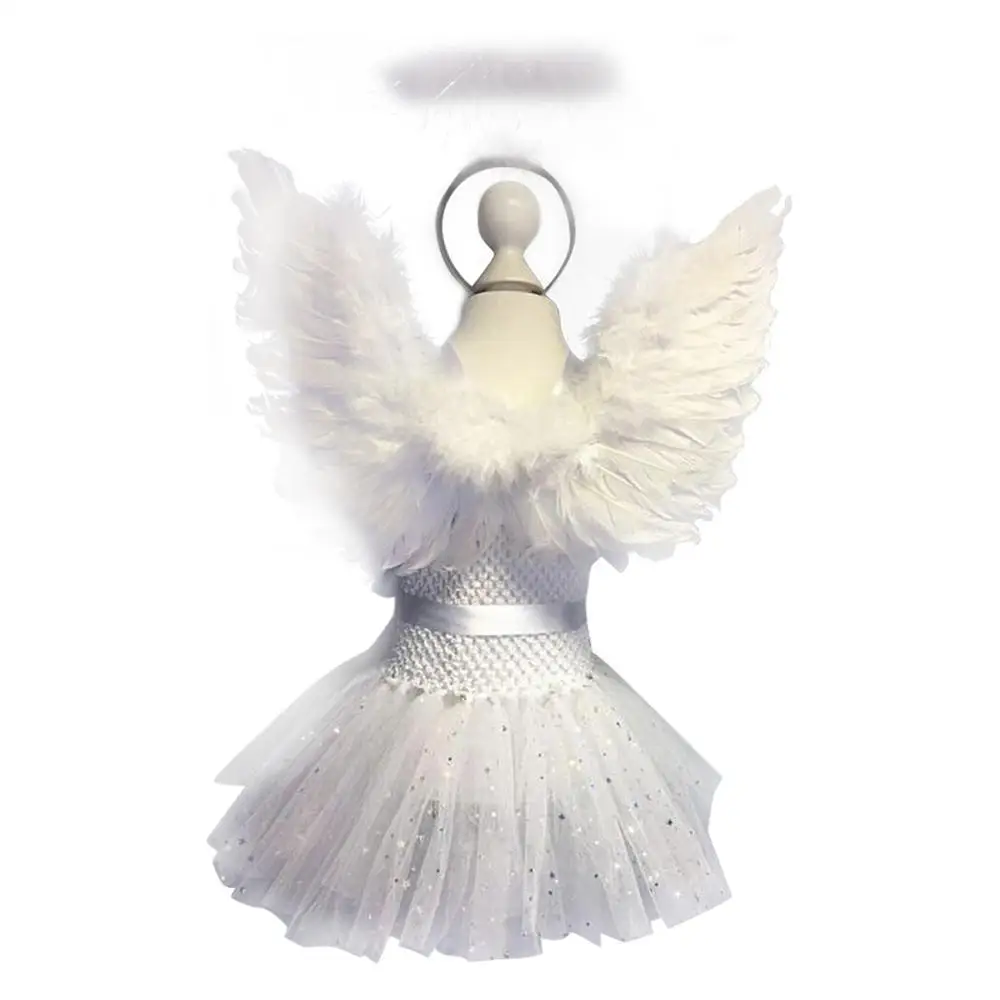 

High Quality New Movie Cosplay Angel Wings Long Dress Halloween Plays Carnival Party Costumes