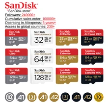 Sandisk 100% Original Microsd Card Memory Card TF Card Class10 U1 U3 16GB 32GB 64GB 128GB cartao de memoria 10 year warranty