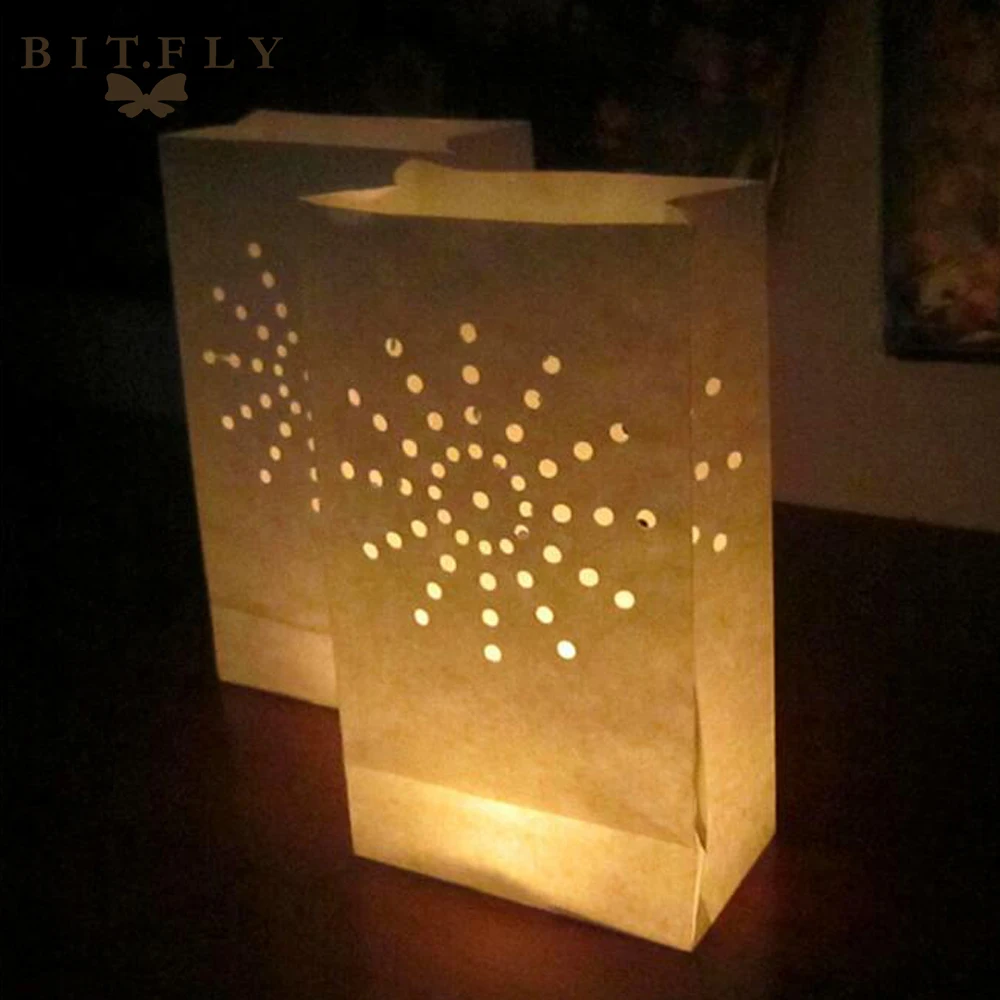 Us 23 96 49 Off 50pcs Luminary Sunshine Paper Candle Tea Light Lantern Bags For Christmas Birthdays Weddings Bbq Parties New Year Bonfire Night In