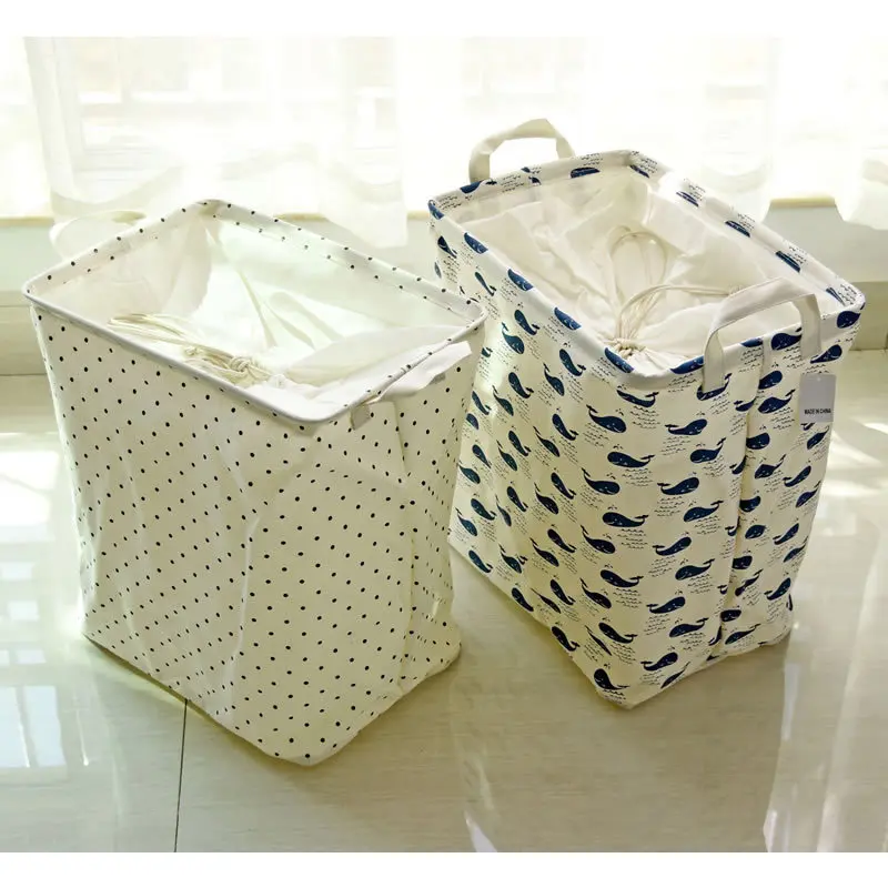 Cesta Mimbre Baskets Japanese Style Print Linen Waterproof