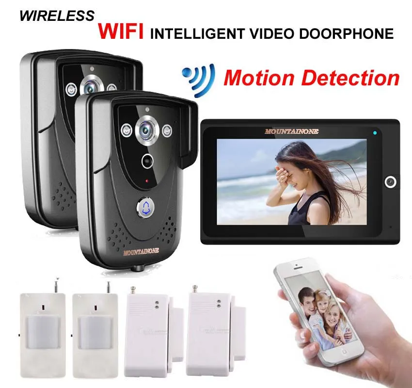 MOUNTAINONEhigh definition Интеллектуальный WIFI сетевой видео телефон двери/дверной звонок w/t
