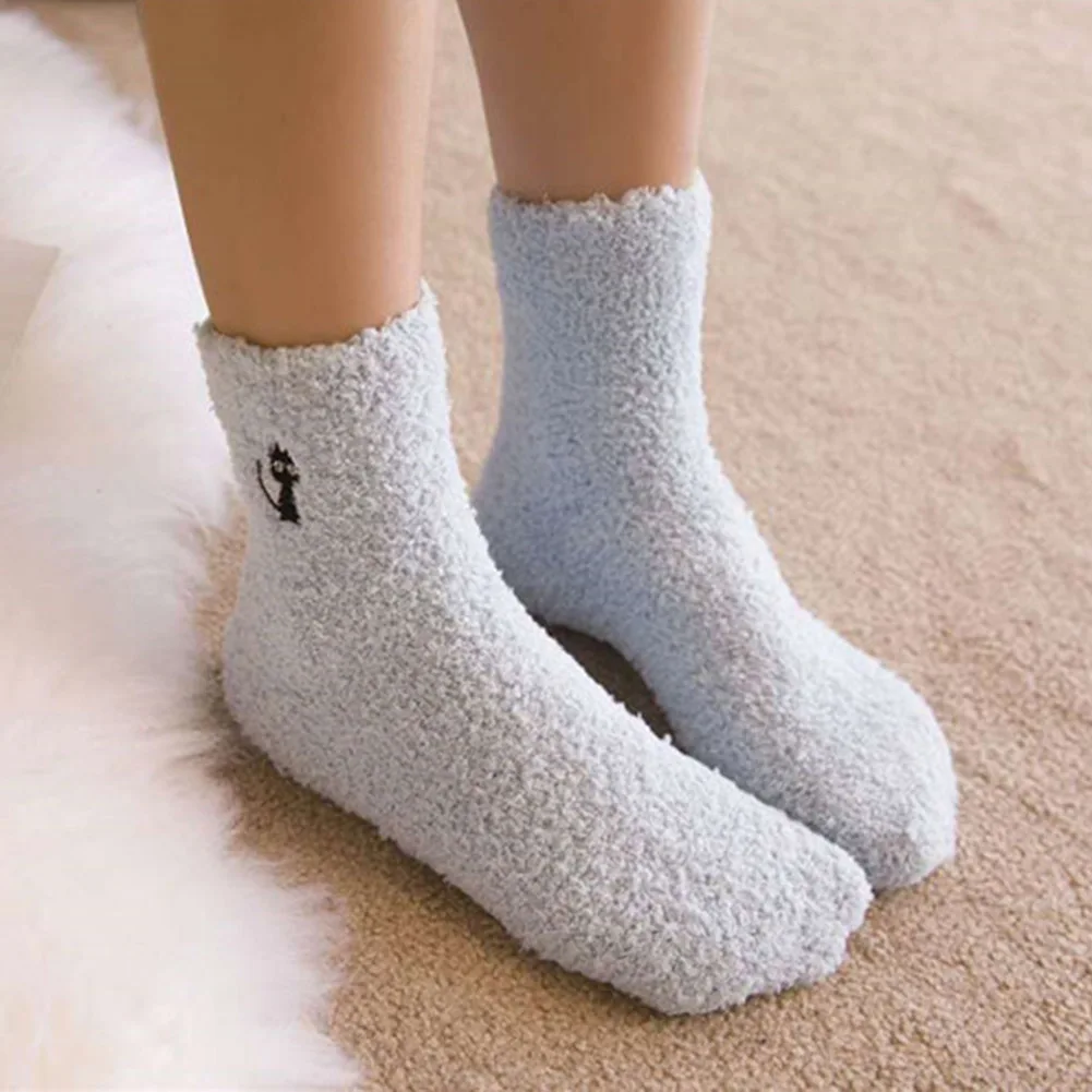 Yjsfg House Thicken Lovely Soft Ts 1pair Ladies Winter Sock Tube Coral Fleece Socks Warm 