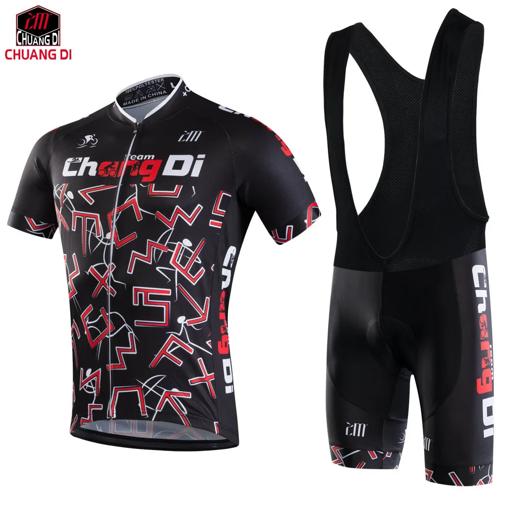 

ZM New CHUANGDI Cycling jerseys Quick Dry Ropa Ciclismo Cycling Jersey GEL Pad Bike Racing Bicycle summer short sleeve Clothing