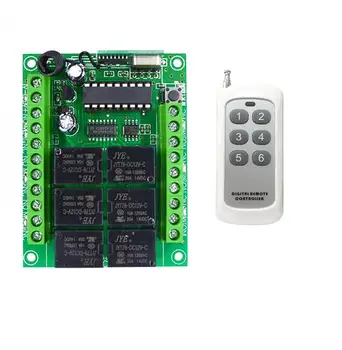 

433mhz DC12V 10A 6CH Wireless Remote Control Switch System control / Radio Switch led lights /lamp/ window/Garage Doors shutters