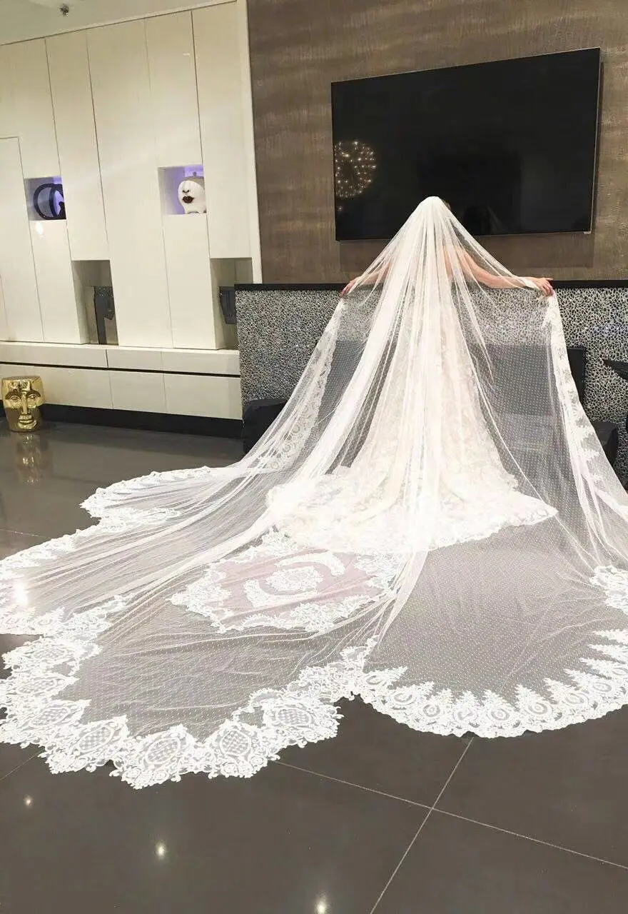 TOOGOO Voile de mariage en dentelle decoratif blanc 