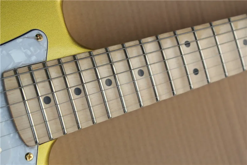 Зубчатый гриф Золотой hardwae Yngwie Malmsteen белая накладка большая голова ST