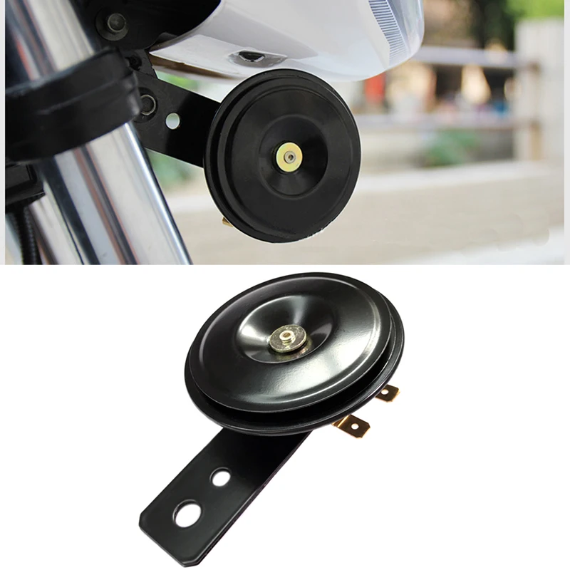 JEAZEA 1PC Black Motorcycle Horn Air Horns 12V 105db For Harley Suzuki