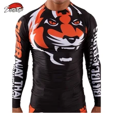 SUOTF MMA Boxing Tiger domineering tiger head pattern cotton short sleeved sports fitness training muay thai
