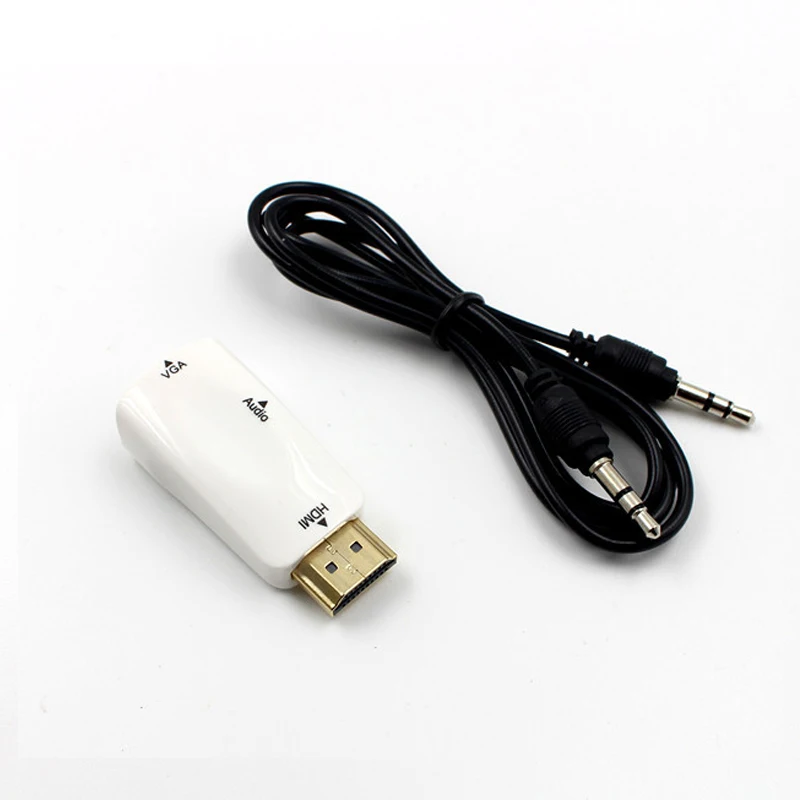 Высококачественный переходник 1080P HDMI штекер VGA разъем аудио видео конвертер