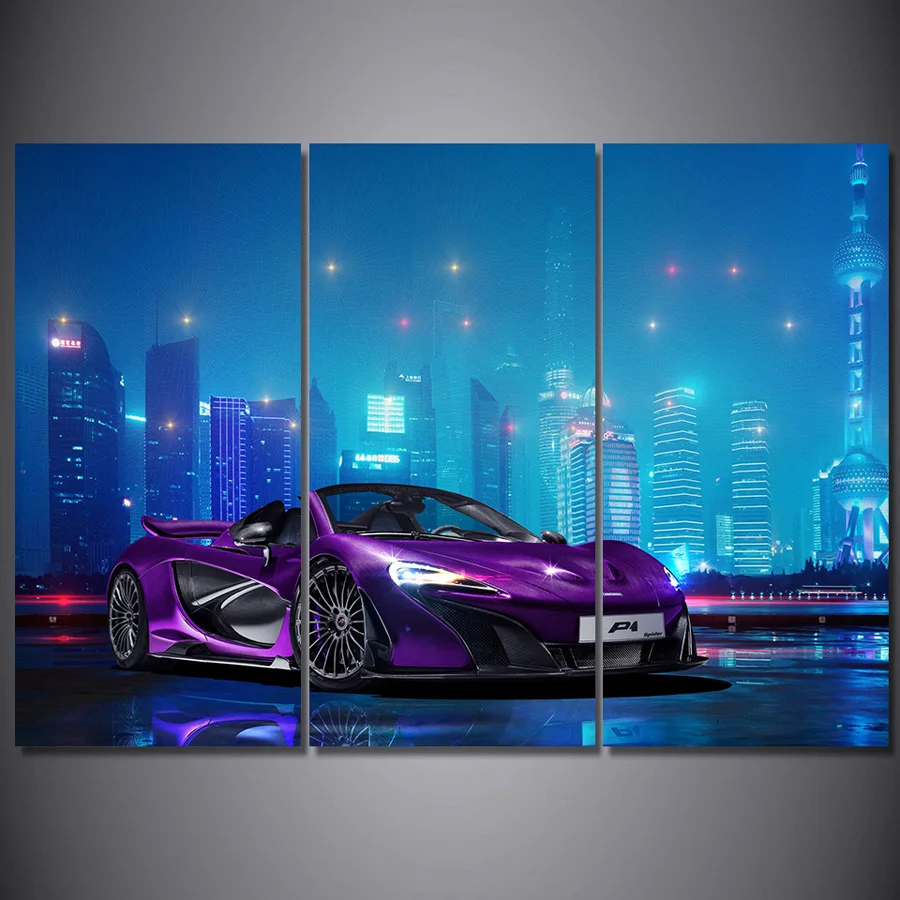 3 Pcs Canvas Art Mclaren Luxury Car Poster HD Printed Wall Art Home