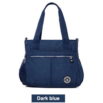 Сумка через плечо с верхней ручкой, женские роскошные сумки, женские сумки-мессенджеры, дизайнерские нейлоновые летние пляжные сумочки, повседневные сумки через плечо - Цвет: Dark blue