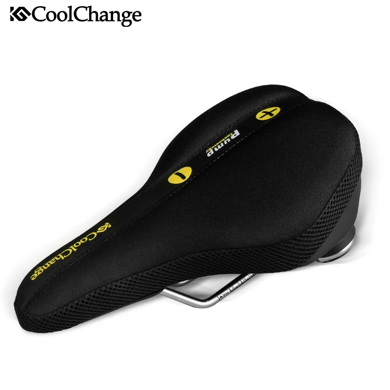 

CoolChange Bicycle Saddle Cycling Mountain Road Bike Inflated Saddles Seat Cushion Cover Steel Rail MTB Bicycle Accessories