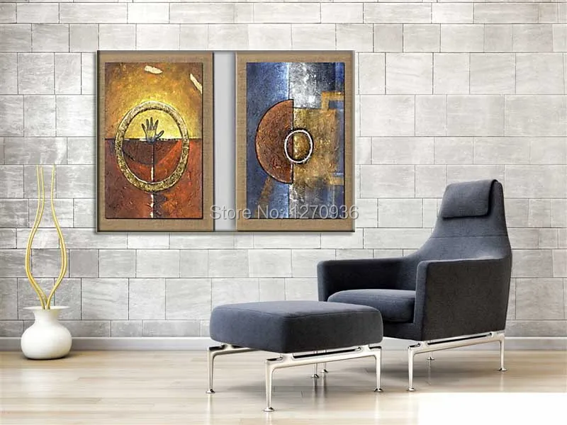 

Modern decorated circle gold and silver colour abstract decorative painting only handmade oil painting On Canvas by painter