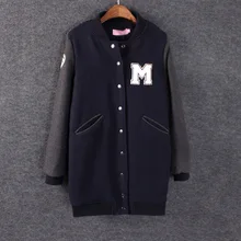 Discount during the spring and autumn winter new M affixed cloth long letters baseball uniform motion wind quilted jacket clothi