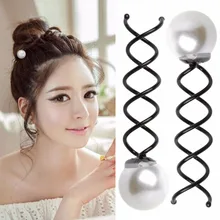 1 набор(2 шт) дешевые девушки заколки для волос искусственный жемчуг спиральная винтовая Шпилька Дамы твист заколка для волос Свадебные длина 5 см