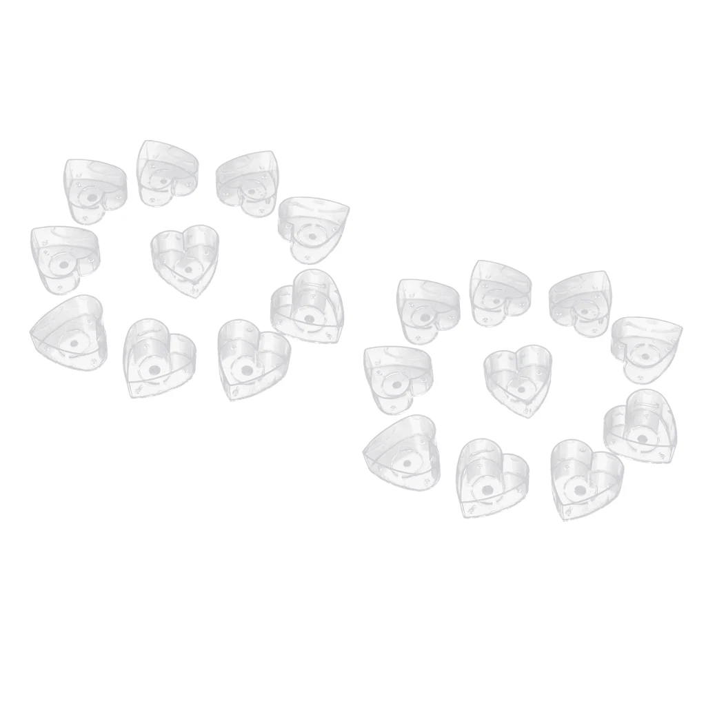 20 Pieces Wedding Gift Supply Love Heart Shaped Tea Light Clear Plastic Cup Holders DIY Candle Making
