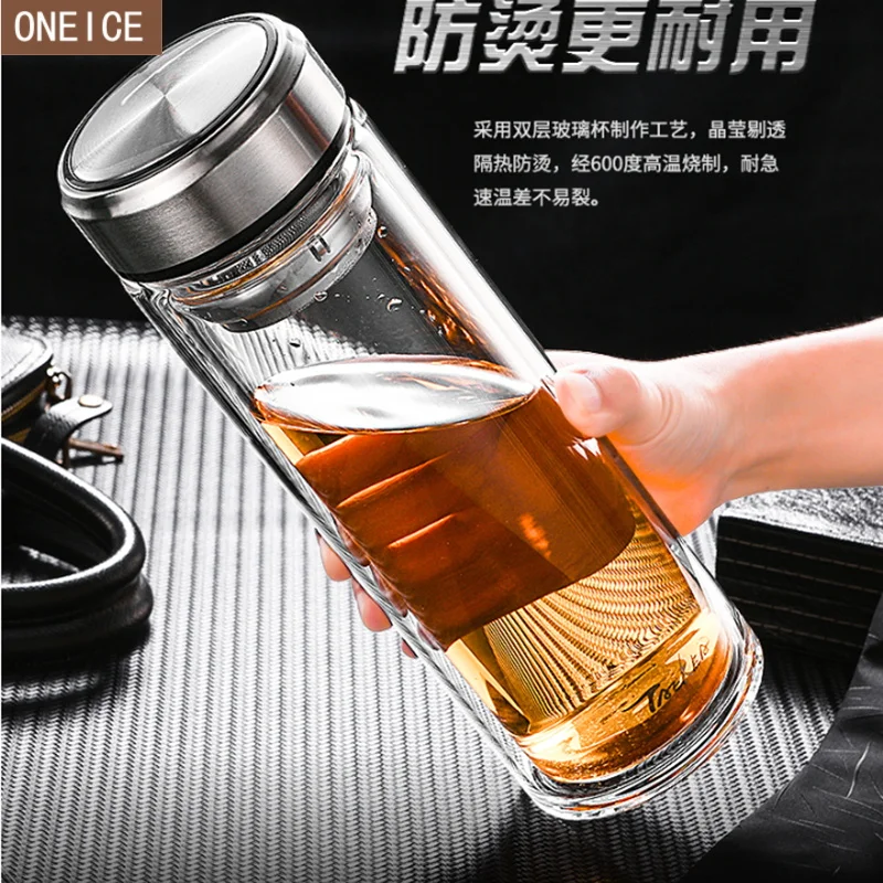 Skup O dużej pojemności 1000 ml handlowych czajnik podwójne warstwy szkła odporny na wysoką temperaturę czajnik z wyciekiem herbaty filtr wycieku dowód sport puchar
