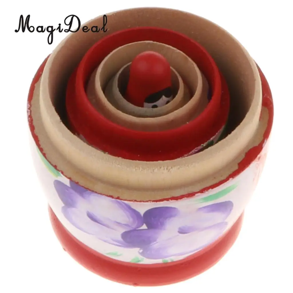 5PCS Wooden Russian Nesting Dolls Matryoshka Stacking Nested Dolls Toys Christmas Gifts Home Decoration for DIY Hand Painted