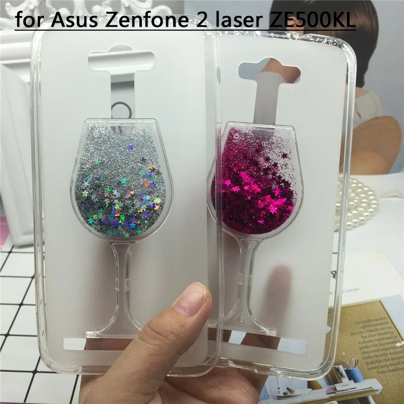 

Glitter Quicksand Phone Cases for Asus Zenfone 2 laser ZE500KL Case Bling Cute Srtars Soft Silicon Back Cover 3D Capa Fundas