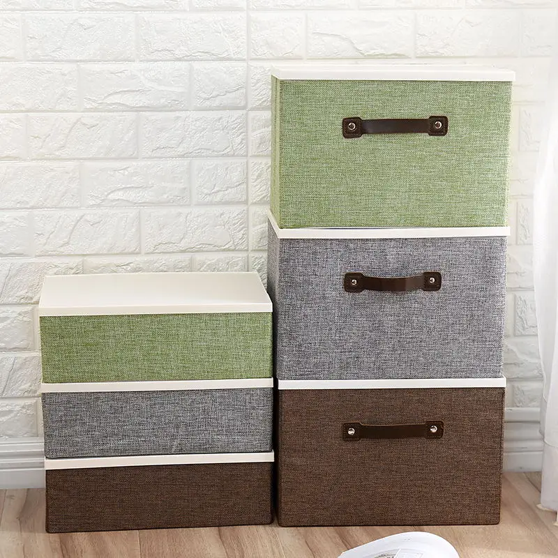 

Storage Bins Foldable Storage Box with Lids and Handles Storage Basket Storage Needs Containers Organizer Simple style