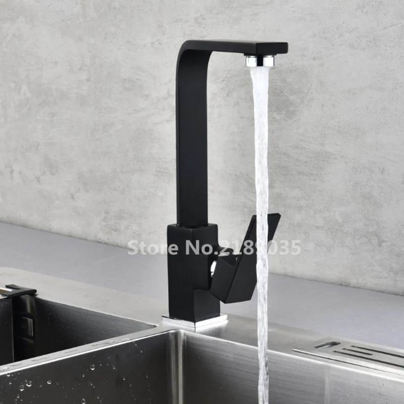 Spray paint Swivel Kitchen Faucet Brass material Cozinha Torneira Deck Mounted Single Hole Faucets Mixer Tap 360 Degree Rotate