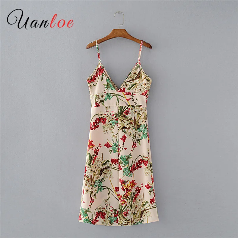 Spaghetti Strap Backless Floral Printed Sleeveless Casual Dresses Spaghetti Strap Backless Floral Printed Sleeveless Casual Dresses