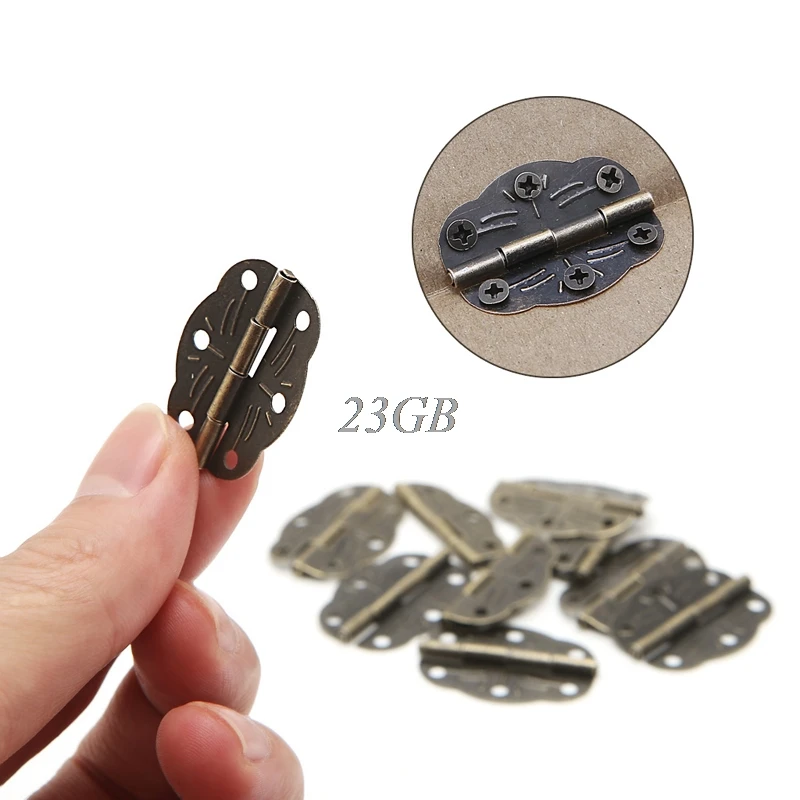 Door Butt Hinges Alloy Rotated From Antique Bronze 30mm*22mm 10PCS/SET M05