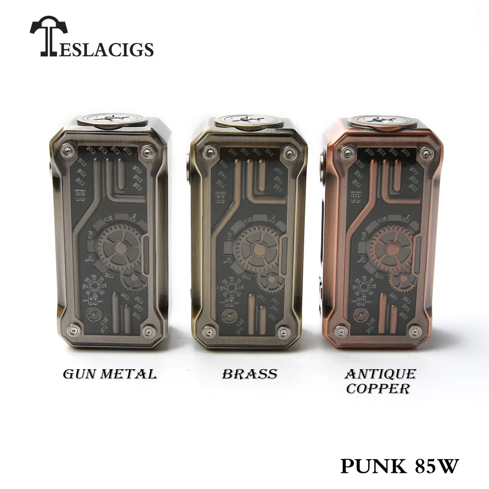 

Original Teslacigs Tesla Punk mini85W TC VW APV Box Mod Electronic cigarette vape punk style design VW/TC TCR Mods