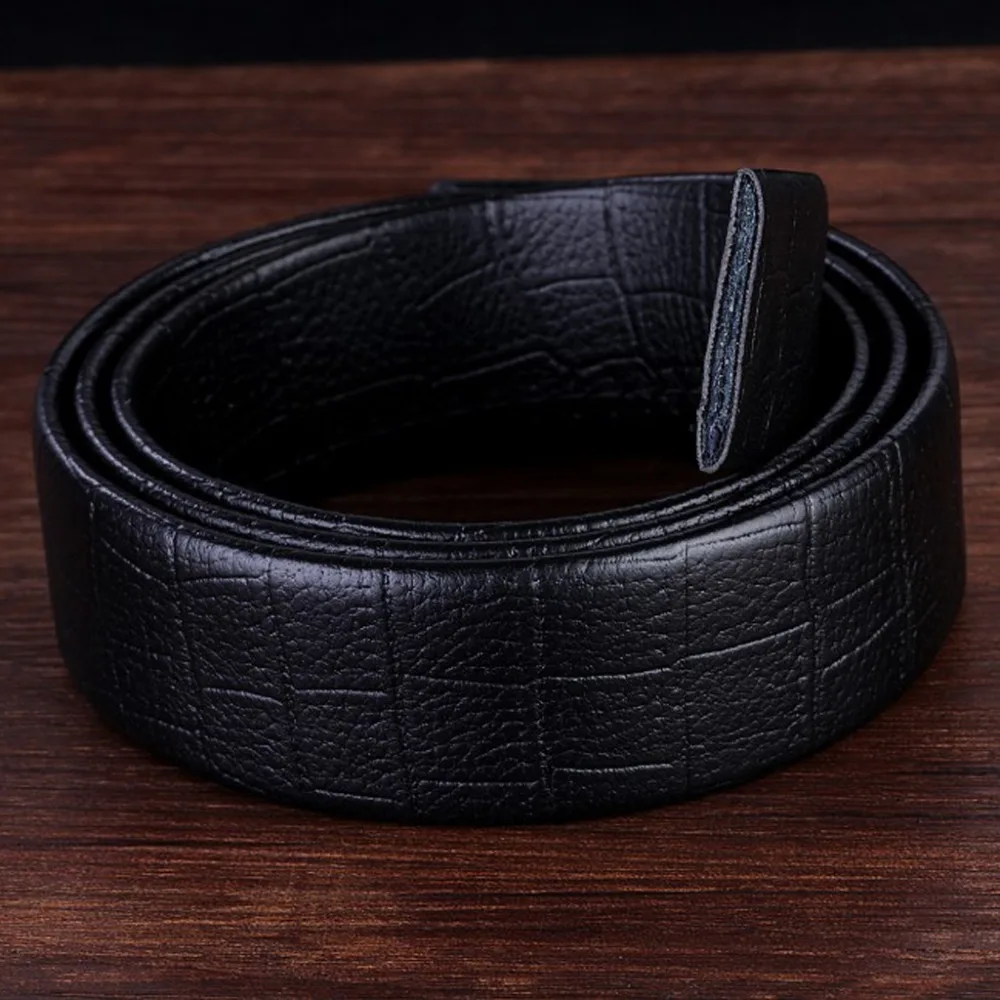 KLV 3,5 см широкие мужские черные ремни из искусственной кожи без автоматической пряжки поясные пояса без отверстий высококачественные дизайнерские ремни