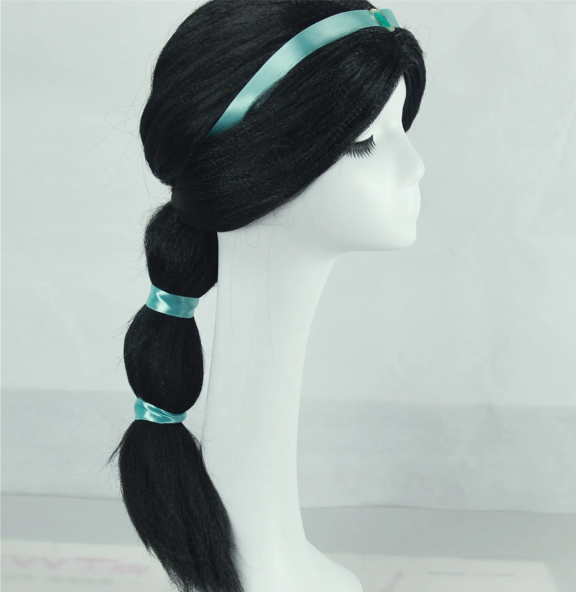 Children Girl Aladdin and the magic lamp Princess Jasmine cosplay wig Girl Black Long wig Braid Role Play costumes Children Girl Aladdin and the magic lamp Princess Jasmine cosplay wig Girl Black Long wig Braid Role Play costumes