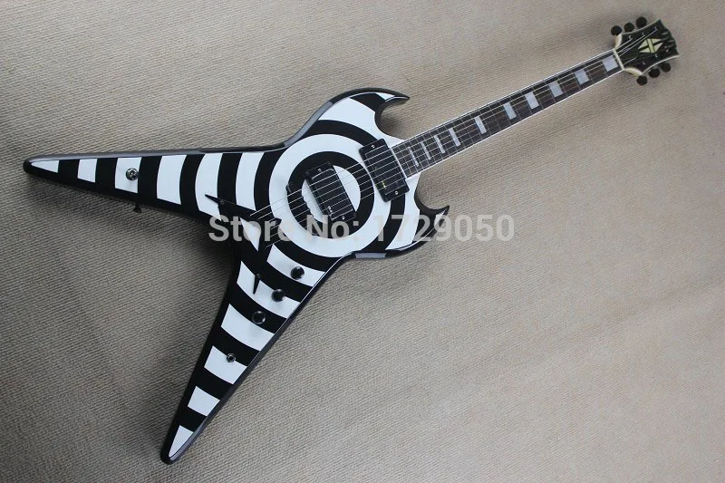 

2017 Chinese Factory Custom new best quality Zakk Wylde White & Black Flying V Electric Guitar 917
