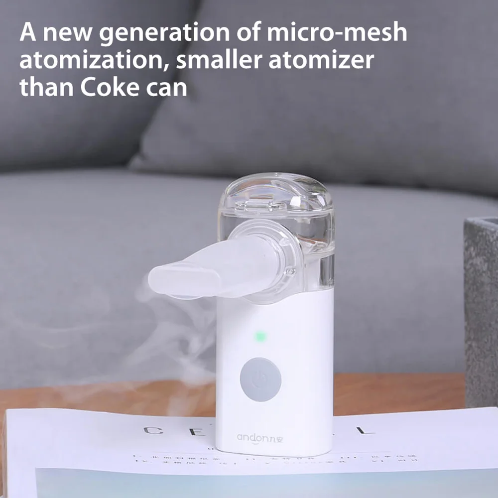 

USB Rechargable Ultrasonic Nebulizer Fine Particles Household Medical Nebulizer Inhaler Portable Quiet Replaceable Battery