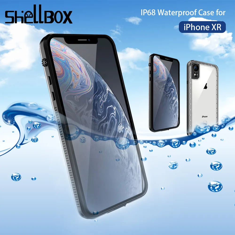 

SHELLBOX Waterproof Case For iPhone XR Original Transparent DIA Series IP68 Diving Underwater PC TPU Cover For iPhone XR Case