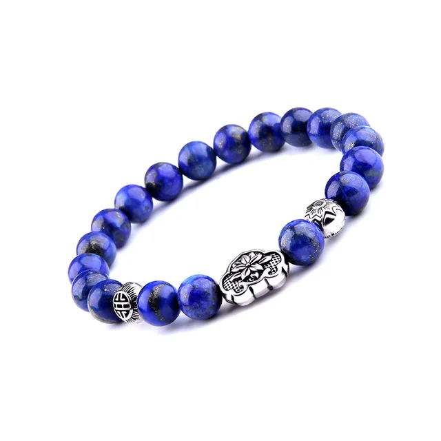 Bracelet Charme En Lapis Lazuli Bleu
