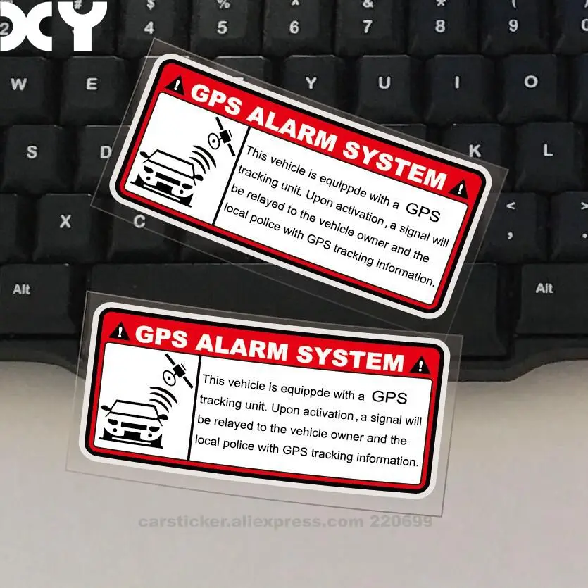 2pcs Warning GPS Tracking Alarm System Automobile Stickers Anti Theft