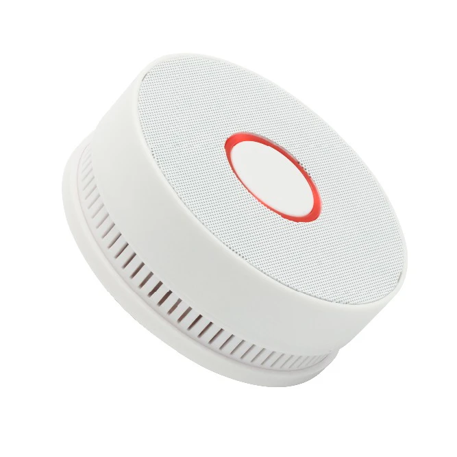 

Wireless Smoke Detector Portable Alarm Sensors Sound & Flash Alarm & LED Alarm Indicator Security Built-in Lithium Battery White