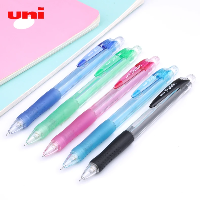 Mitsubishi Uni-ball M5-100 mechanical pencil 0.5mm automatic Japan Black/BlueGreen/Light Blue/Pink Colors | Канцтовары для офиса и